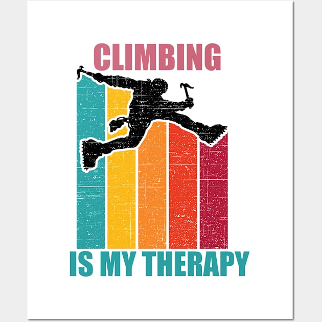 Climbing Is My Therapy Wall Art by eliteshirtsandmore